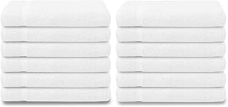 (Bulk Pack of 12) White Hotel Bath Towel Bulk 24 x 46 Inches - 100% Cotton Economy Cheap Bath Towels for Commercial Uses, Gym, Salon, Spa & Hair - Lightweight Bath Towels Quick Drying