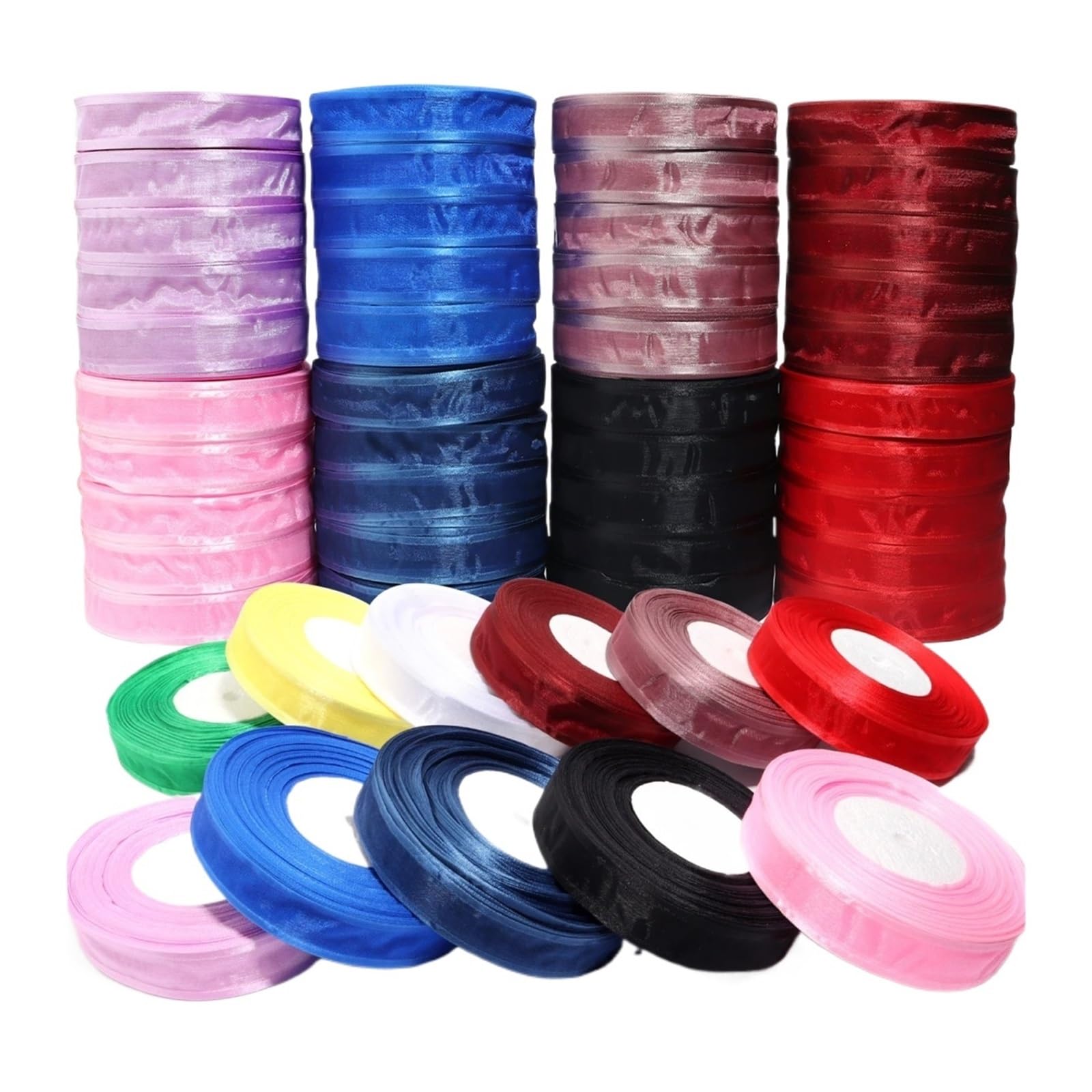 Chiffonband, 8 Stück, 25 mm, Organzaband, Verpackung, Weihnachten, Party, Zuhause, DIY, Geschenkverpackung, Hochzeitsdekoration für Geschenkverpackungen, Urlaubsdekoration