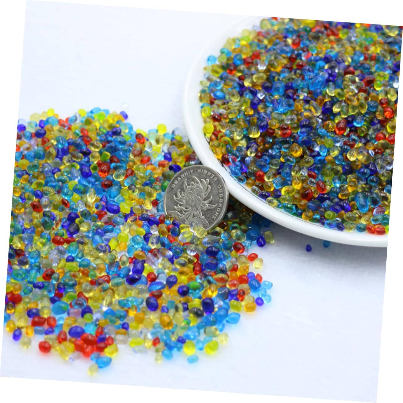 Alipis 3pcs 3-5mm Glass Gravel Glazed Stones for Fish Tank Decor Crystal Aquarium Ornament 500g Set Safe for Fresh Salt Water