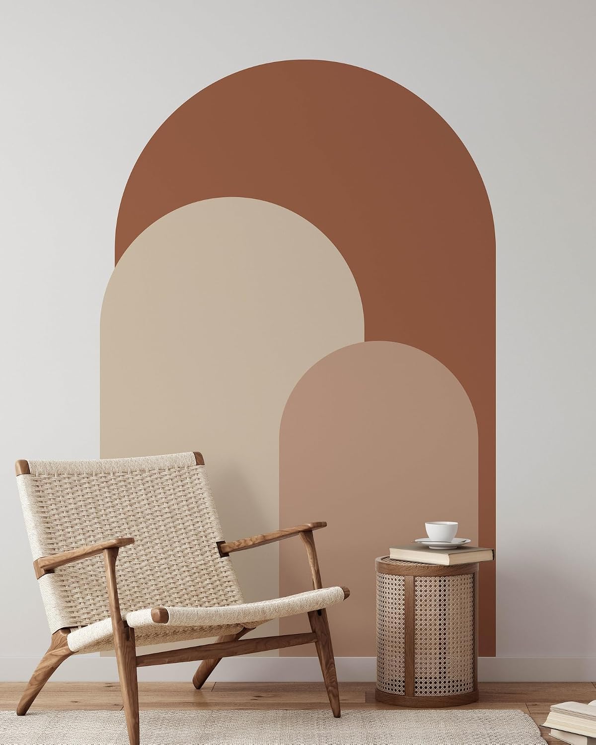 Dusty Rose Modern Arch Wall Decal | Peel and Stick Arch Wall Sticker | Removable Self Adhesive Boho Mural | Headboard Sticker (36" W x 48" H)
