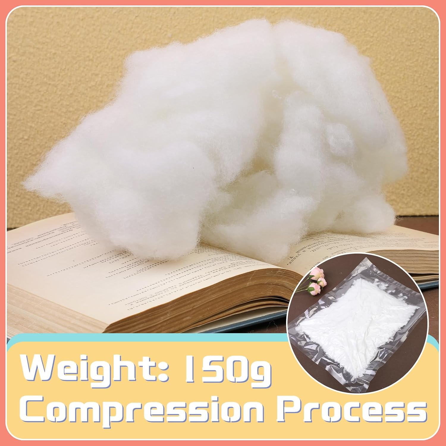 950g/33.5oz Polyester Fiber Fill, Premium Fiber Fill Stuffings, Fluff Stuffing High Resilience Fills Fibers for Stuffed Animal Crafts, Pillow Stuffing, Cushions Stuffing