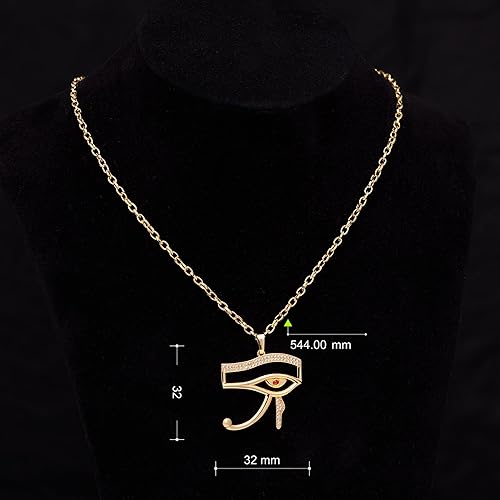 Miniatura 3 de Eye of Horus Gold Necklace For Women - Healing Crystals Pendant - 80% Sinai Cooper -Handmade Gifts- Egyptian protection symbols- Evil Eye Pendant -