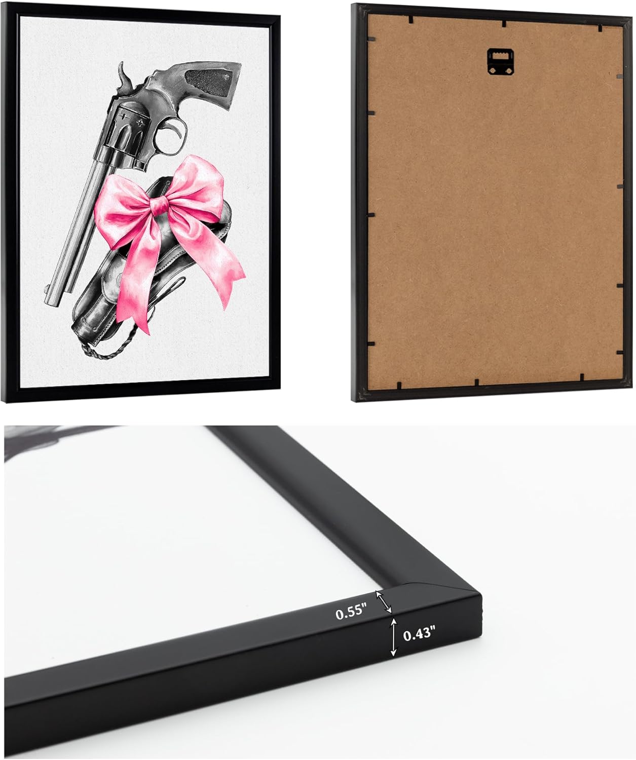 KREATIVE ARTS Cowgirl Wall Art Set of 3 Pink Boots Hat Saddle Bow Print Canvas with Black Frame Teen Girl Room Decor Western Aesthetic Dorm Bedroom Wall Art 12x16 Inch - Image 9