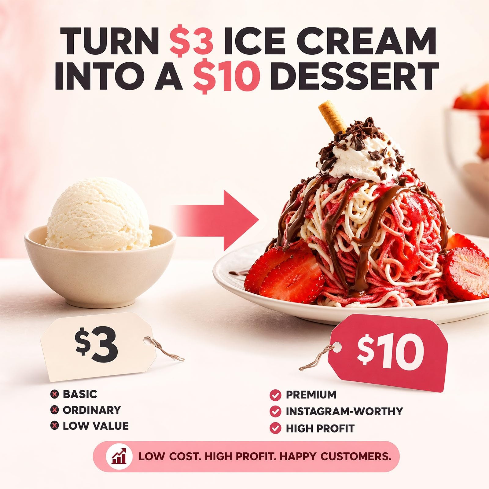 Machine à Glace Spaghetti Virale pour Desserts TikTok, Presse à Gelato Rapide en 6s, Équipement Professionnel pour Food Trucks et Création de Menus de Mariage(Red)