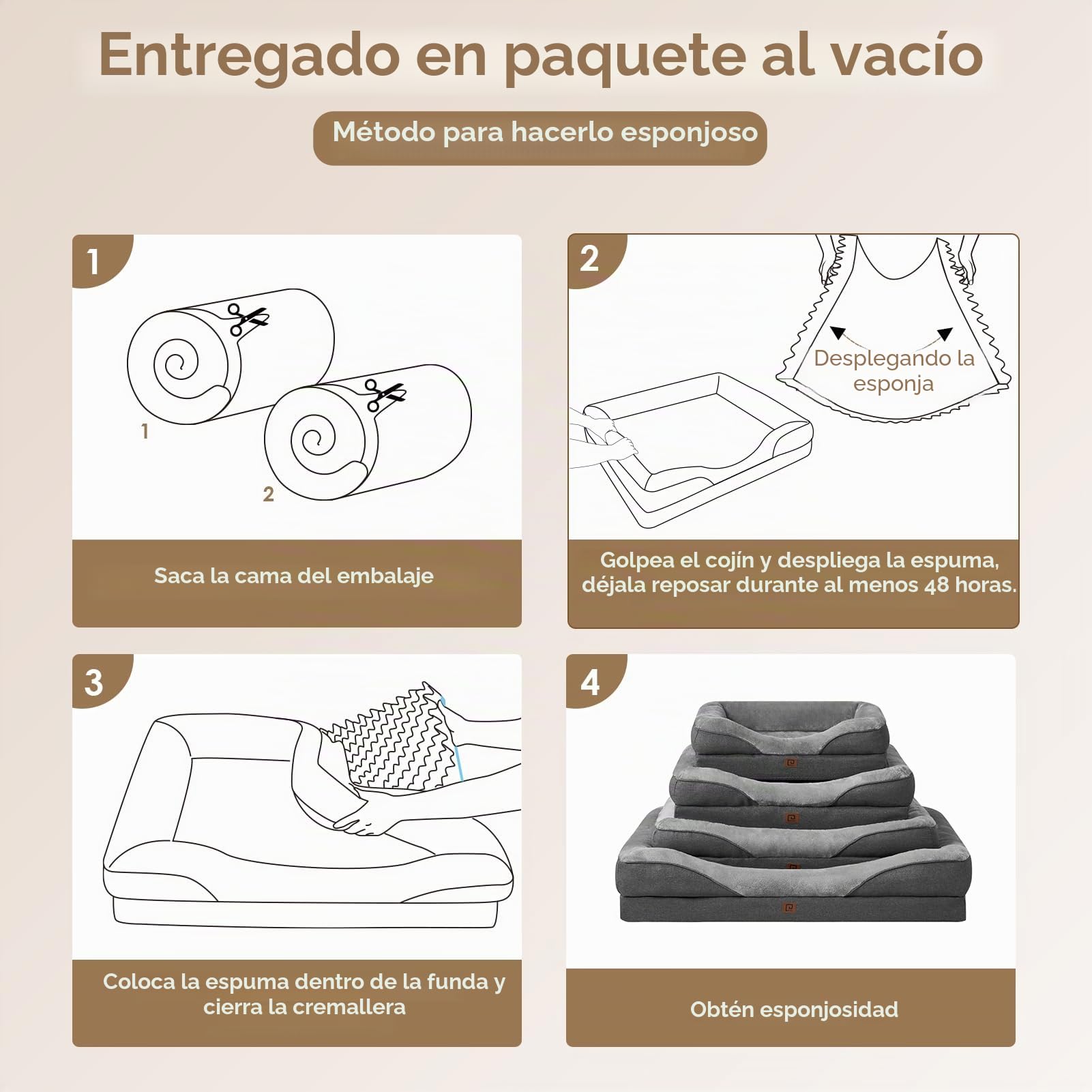 EHEYCIGA Cama Ortopedica y Viscoelastica para Perro Extra Grande 106x76x18.5 cm, Memory Foam Sofa para Perros Lavable, Cama Gato Suave, Gris Oscuro