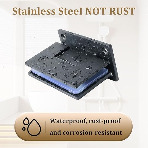 Miniatura 25 de Alise Bisagras de puerta de ducha de vidrio, Bisagras de puerta de ducha de 180 grados para puertas de vidrio,Bisagras de gabinete de acero Cromo