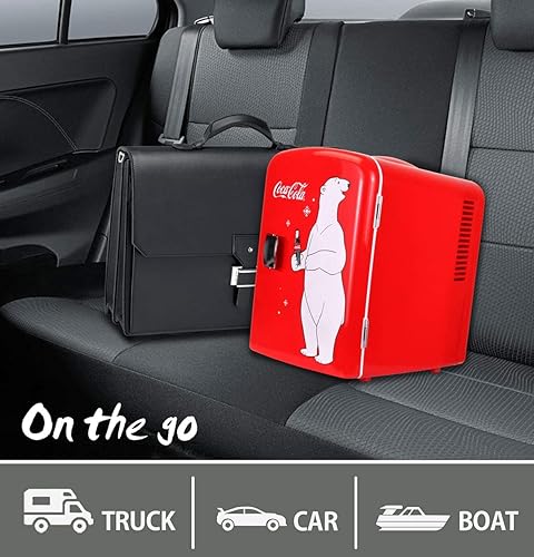 Miniatura 8 de Coca Cola Polar Bear Mini refrigerador compacto y lindo para dormitorio, oficina, dormitorio, viajes, cuidado de la piel, aperitivos y bebidas,
