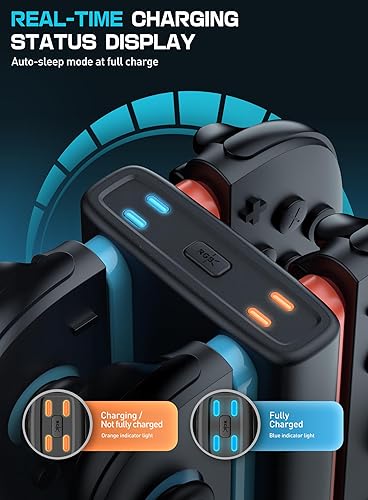 Miniatura 3 de SUPCASE Base de carga para Nintendo Switch 2 Joy Con, soporta carga de doble cara 9 modos de luz controlador magnético estación de soporte de carga