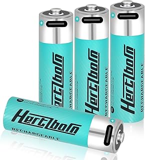 Rechargeable AA Batteries Lithium 2775mWh True Capacity (TÜV Certified) - True 1.5V Constant Output & -30? Cold Resistant - 1000 Cycles for Medical Devices - 4 Pack