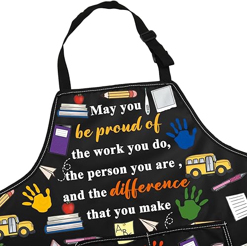 Miniatura 3 de JNIAP Delantal para maestros de jardín de infantes, regalos para maestros de prekínder para educador de humanos pequeños, delantal de domador humano