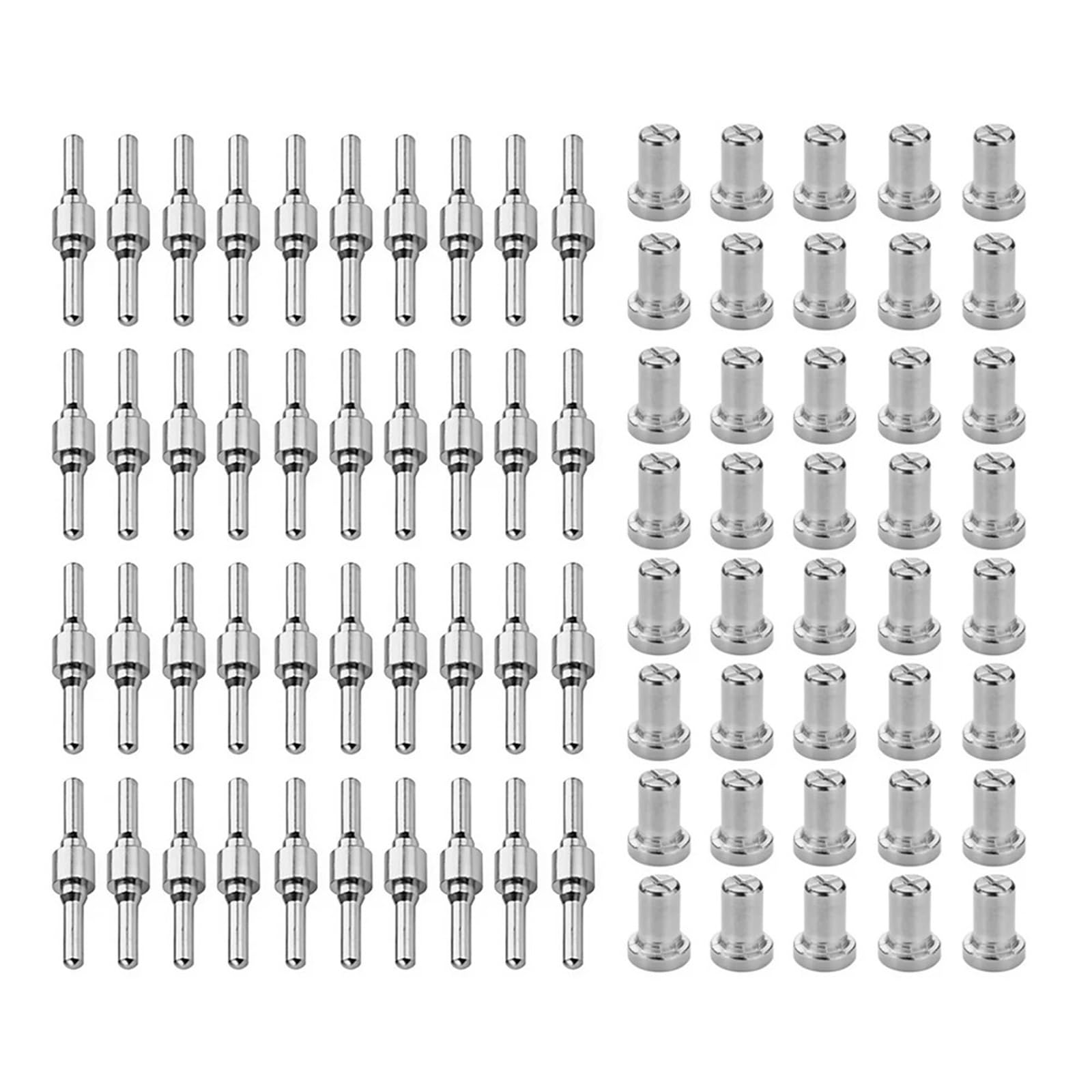 ZagYing 20/40/80pcs Consumables Extended Nozzle Long Tip Electrodes and Nozzles for PT31 LG40 40A Air Plasma Torch Cutter Cutting