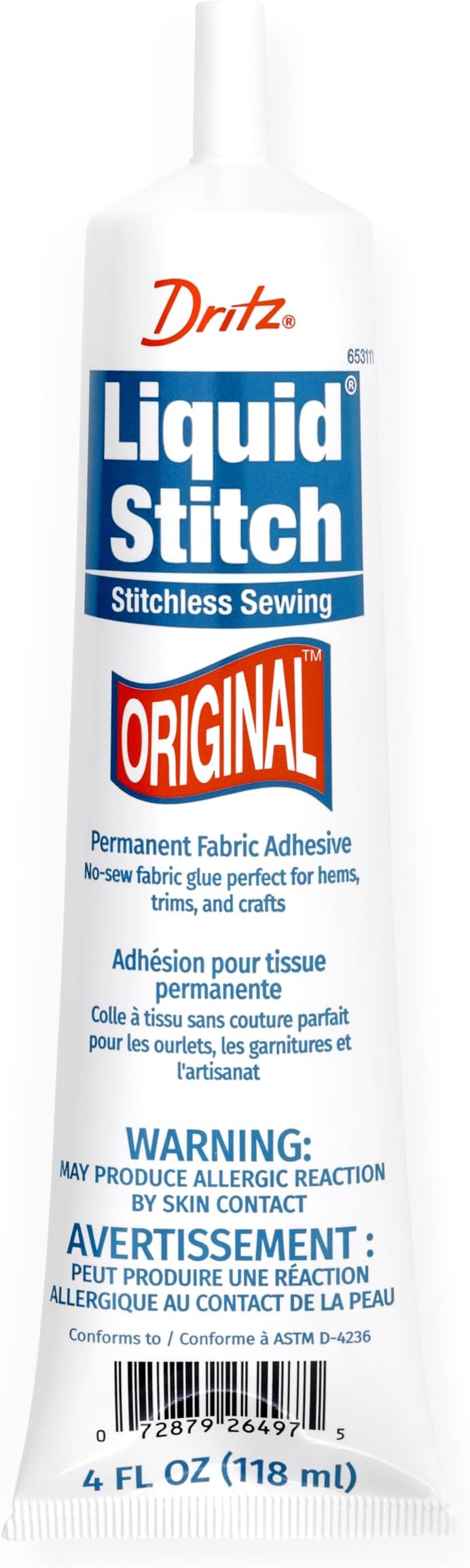 Dritz PRY-653111 653111 Liquid Stitch, 4 oz., 4 oz., Multicolor