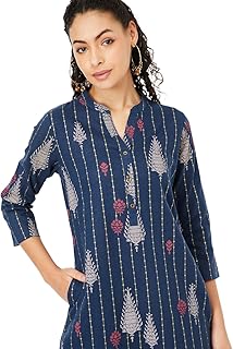 Max Women's Cotton Blend Regular Fit Casual Kurta Price In India
