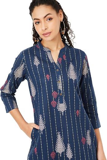 Max Women's Cotton Blend Regular Fit Casual Kurta