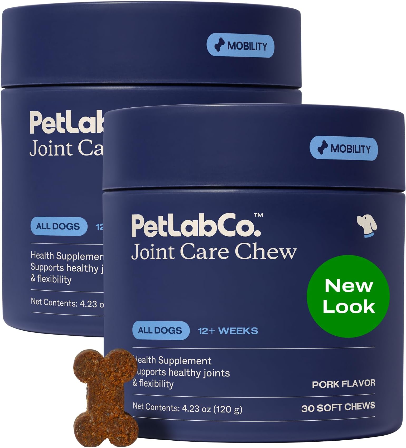 Petlab Co. Joint Care Chews - High Levels of Glucosamine for Dogs, Green Lipped Mussels, Omega 3 and Turmeric - Hip and Joint Supplement to Actively Support Mobility, Pack of 2