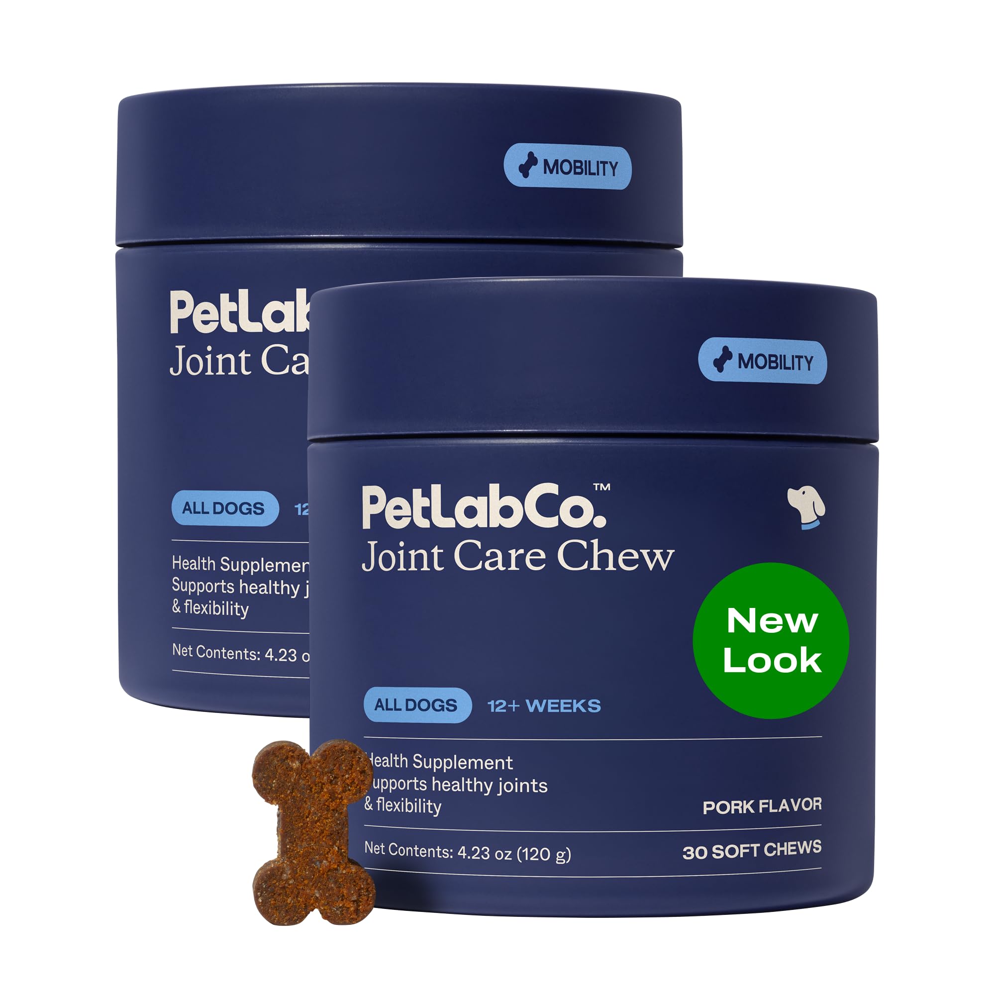 PetLab Co. Joint Care Chews - High Levels of Glucosamine for Dogs, Green Lipped Mussels, Omega 3 and Turmeric - Hip and Joint Supplement to Actively Support Mobility - Packaging May Vary - (2-Pack)