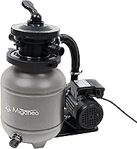 Filtre à sable Miganeo Speedclean 7 000 avec minuterie - pour piscine jusqu'à 22 m³ - auto-aspirant (noir, bleu, argenté) Silber