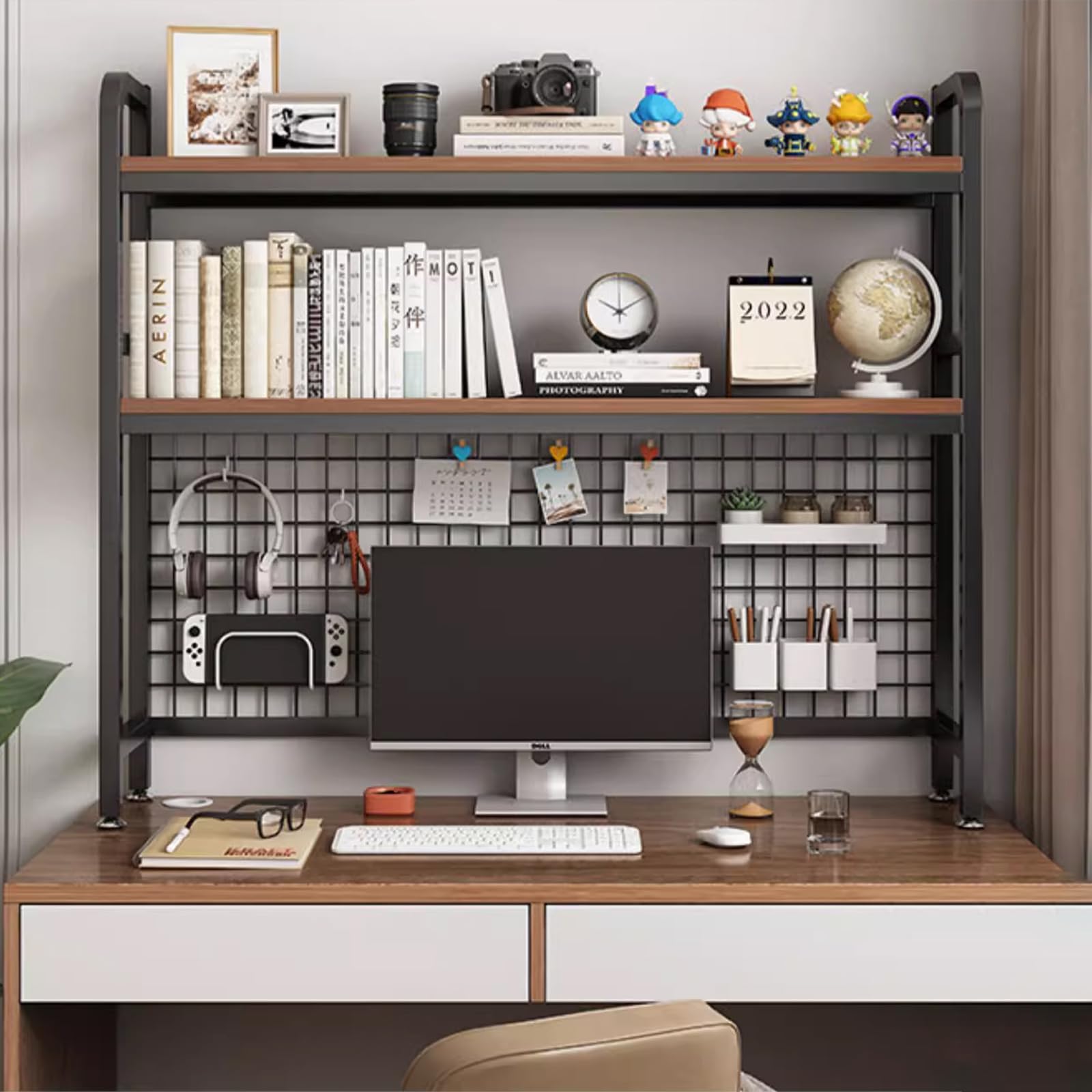Mehrzweck-Bücherregal für Wohnheim, Schreibtisch, verstellbar, für Heimbüro und Wohnheimbedarf, vielseitiges Display für Bücher und Dekoration