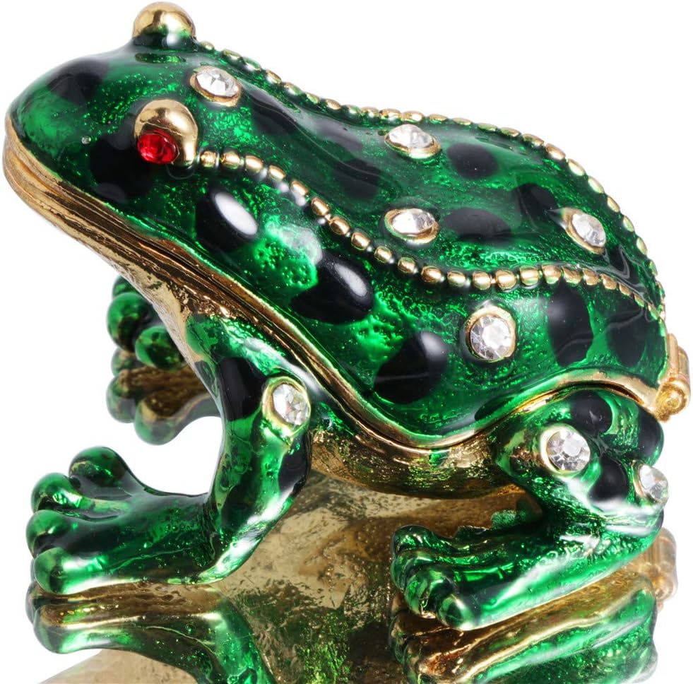 Waltz&F Crown frog HandPainted Trinket Box Animal