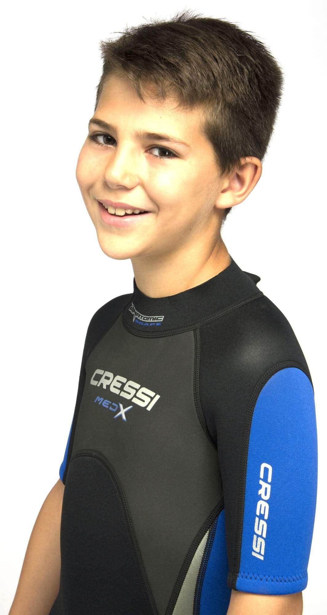 Cressi Med X Jr Wetsuit 2.5mm - Junior Shorty Wetsuit for Snorkelling and Diving in Temperate Waters
