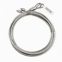 Vista 1 de Cable y cable de resorte de torsión para puerta de garaje, 8.6 pies x 1/8 pulgadas de diámetro, resistente 7 x 7 hebras, cable de elevación