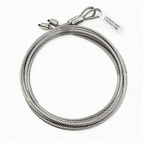 Cable y cable de resorte de torsión para puerta de garaje, 8.6 pies x 1/8 pulgadas de diámetro, resistente 7 x 7 hebras, cable de elevación