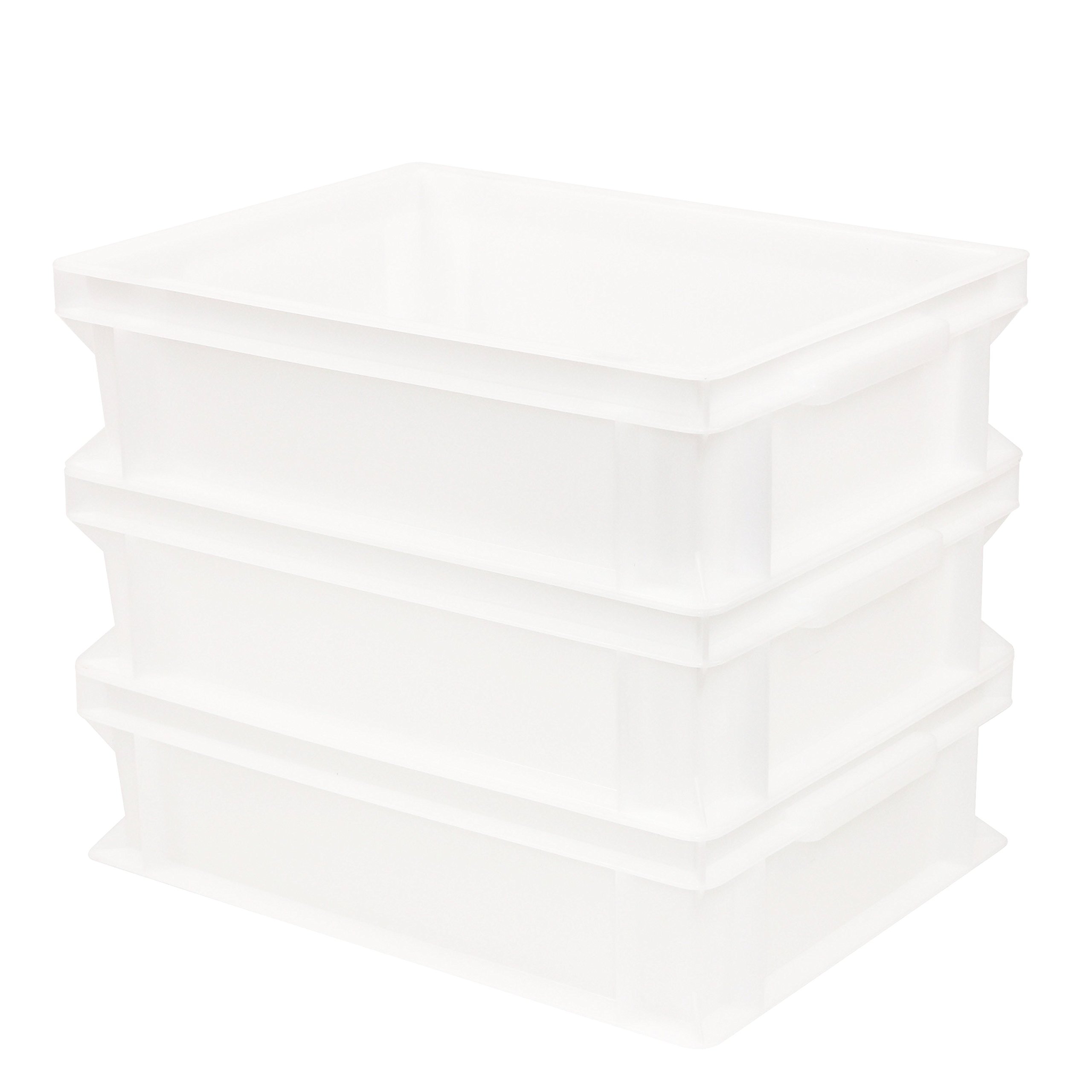 Pimotti Pizzaballenbox (3er Set ohne Deckel) mit 30 x 40 x 12 cm, Kunststoffbehälter für Pizzateig, Stapelbehälter, Gärbox (3x11,5 Liter)