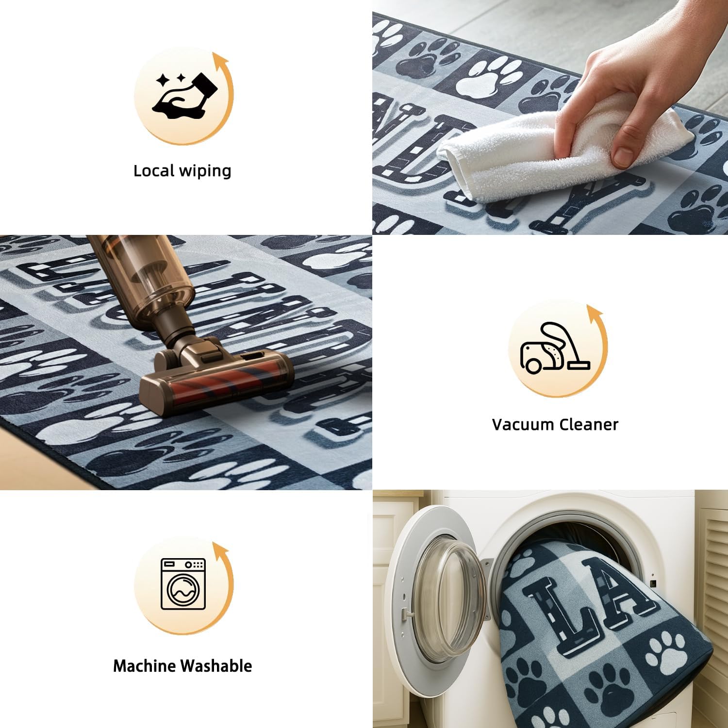 Laundry Room Rug 20"x47" TPR Non-Slip Runner Rug Laundry Rugs Organization Farmhouse laundry room corridor dog paw floor mat,Laundry Room decor for Laundry, Kitchen, Bathroom and Farmhouse Charm