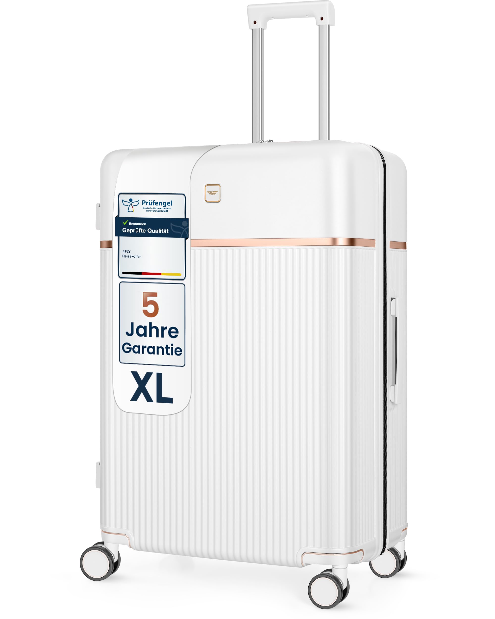 Lekka Premium Walizka Podróżna z Twardą Obudową XL, Duża 76 cm, 103L, Duży Trolley z Zamkiem TSA, 4 Podwójne Koła Spinner i Aluminiowa Rączka Teleskopowa, Bagaż Rejestrowany