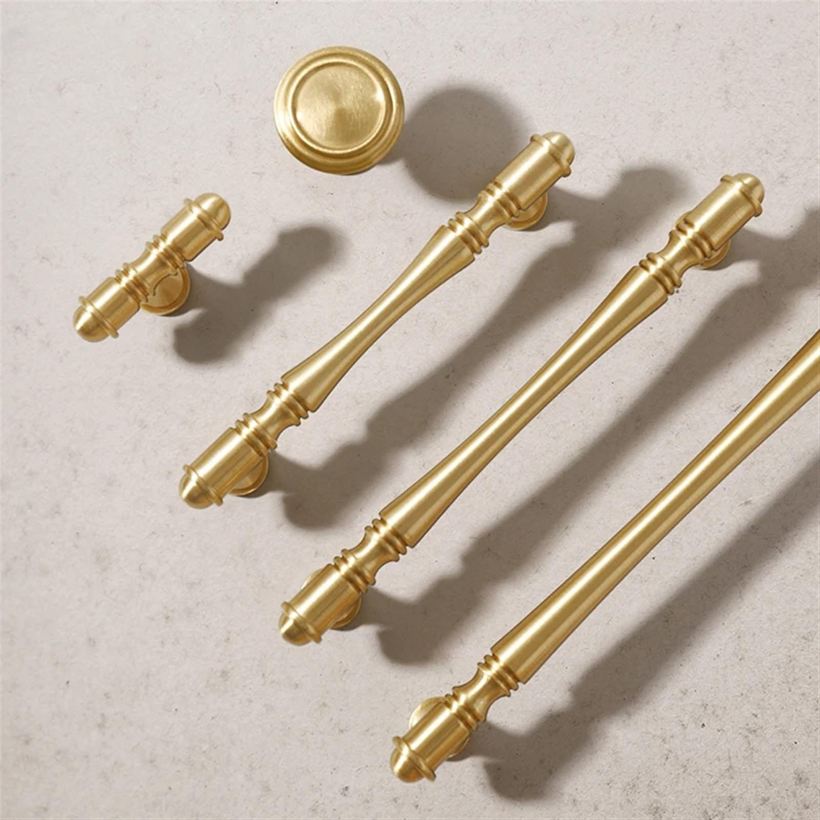 ACLDOYYV Nordic Shiny Gold Cabinet Handles Solid Brass Drawer Pull Furniture Knob Dresser Handle and Knob Handles for Cabinet and Drawers 1Pcs (Color : C-5866-96mm)