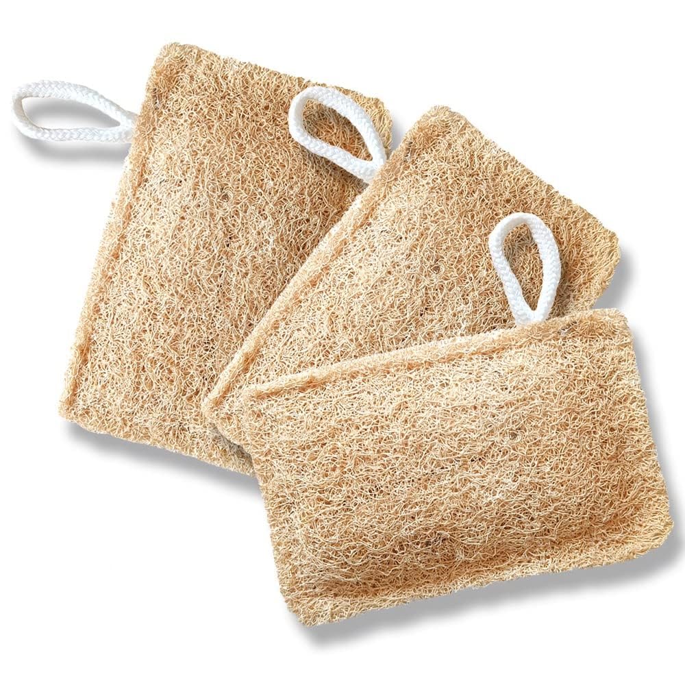 MARMORIS ECOM Natural Loofah Body Scrubber, Organic Eco-Friendly Bath Sponge, Gentle Exfoliating Loofah with Hanging Loop, Ideal for Women & Men, Ridge Gourd Fibre, Lightweight Cleansing Scrub (Rectangle- Pack of 3)-image-38