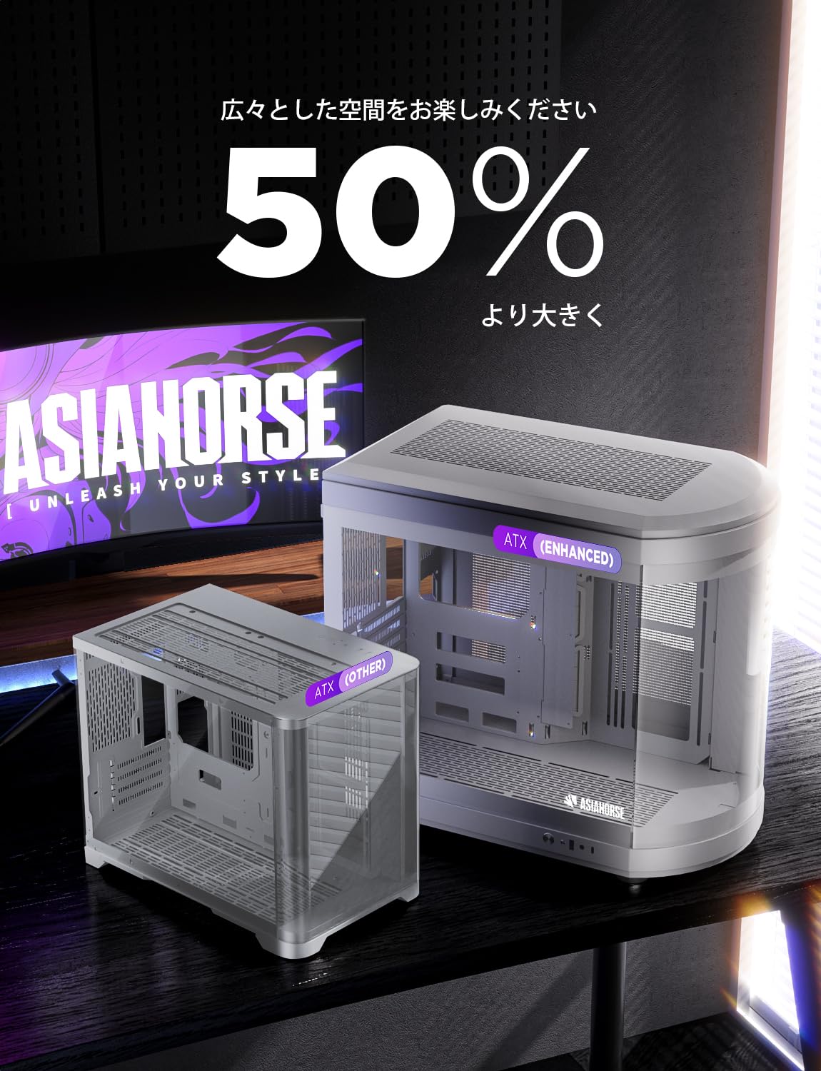 Amazon.co.jp: AsiaHorse: ATX PCケース