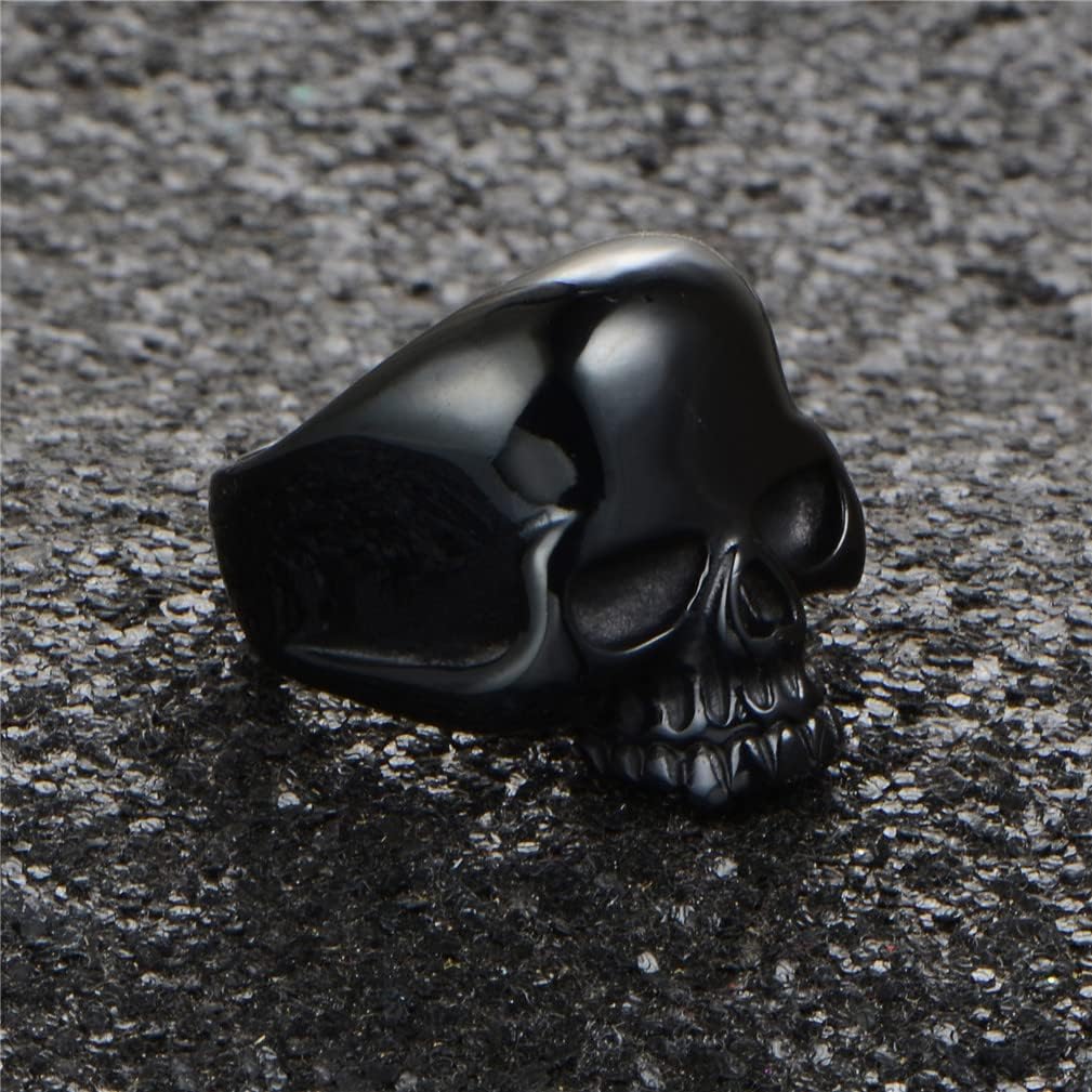 316L Stainless Steel Men's Cool Skull Head Ring Punk New Jewelry Black/Blue/Gold/Silver - Image 5