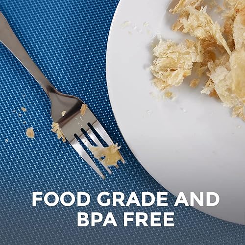 Miniatura 4 de Home Genie Juego de 4 manteles individuales resistentes al calor y a las manchas, tapetes lavables de grado alimenticio, platos de vinilo tejido