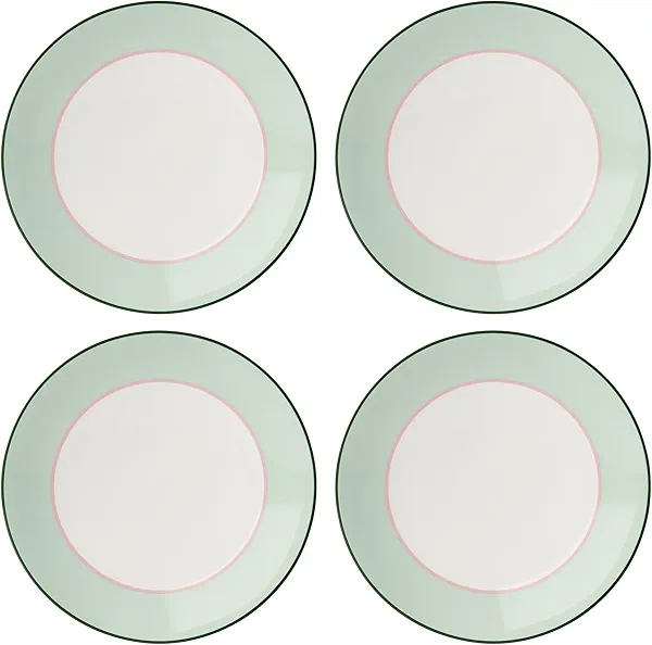 Kate Spade New York Make It Pop Dinner Plate, S/4, 6.90, Green/Pink
