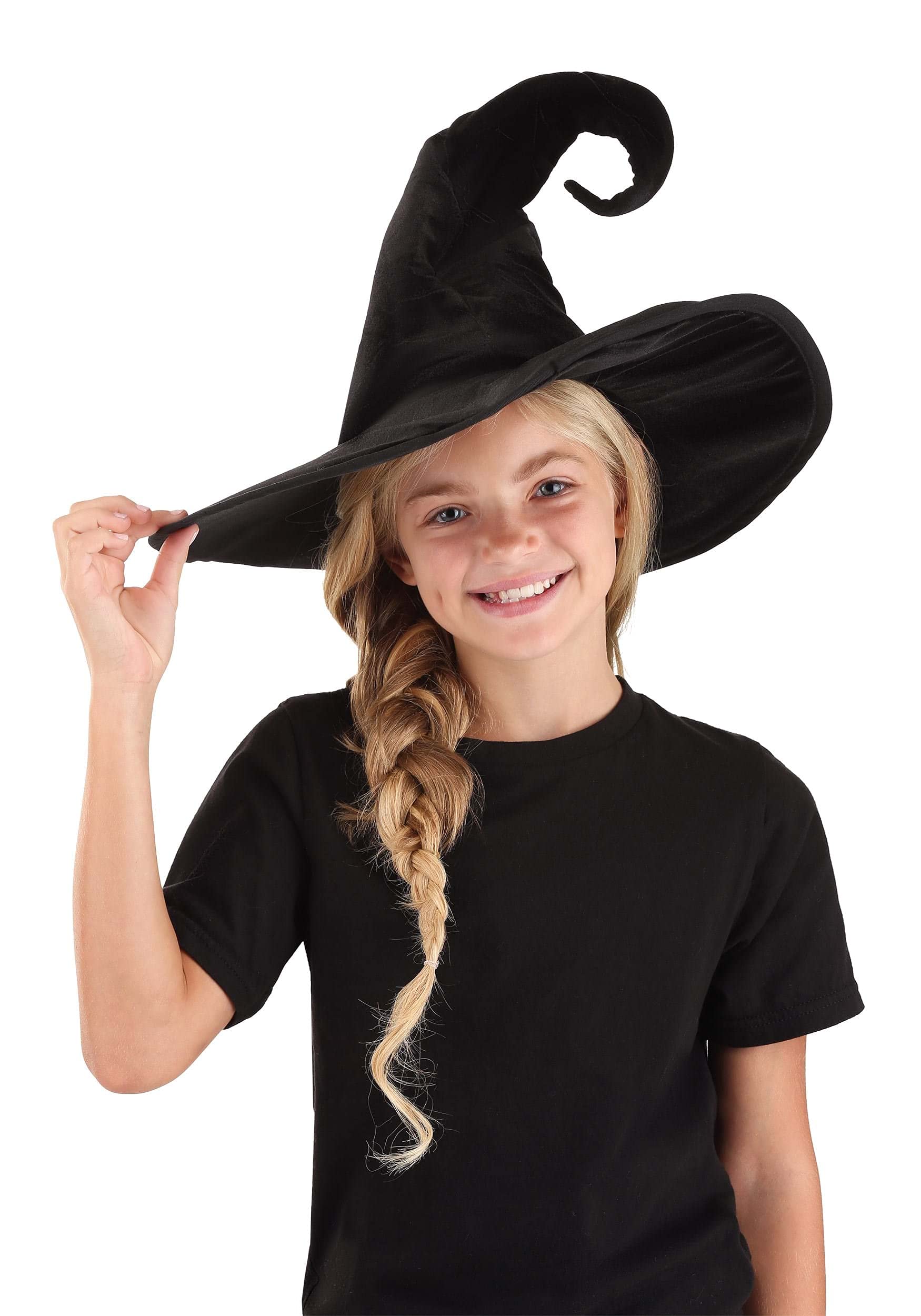 Fun CostumesFun Costumes Deluxe Kid's Witch Hat - Velour Fabric with Foam Backing, Elastic Band for Snug Fit, Shapeable Crown