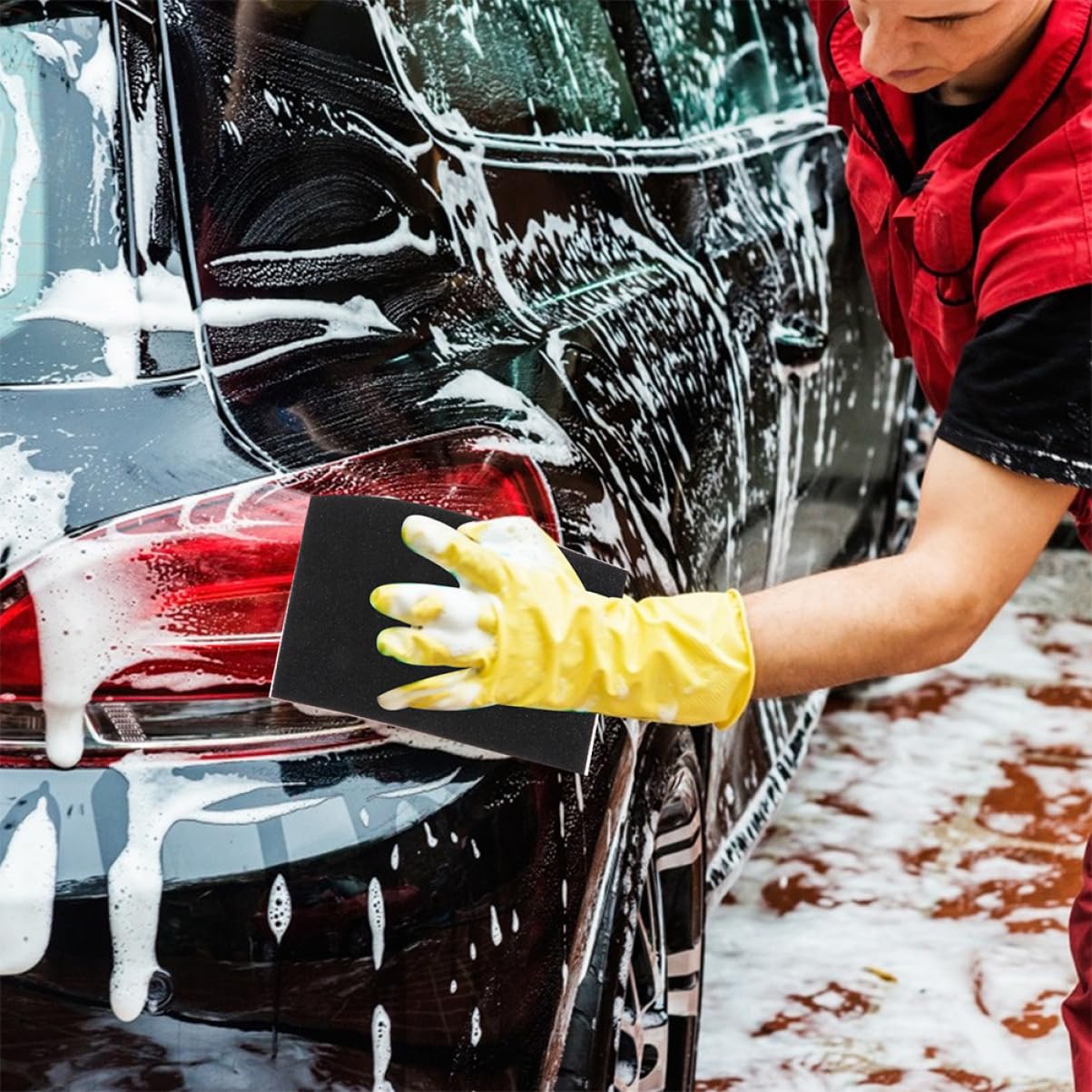 12stücke Auto Waschschwämme Hochwertige Reinigungsschwämme Für Autowäsche Sanft Zur Oberfläche Starke Wasseraufnahme Für Lackpflege Und Außenreinigung