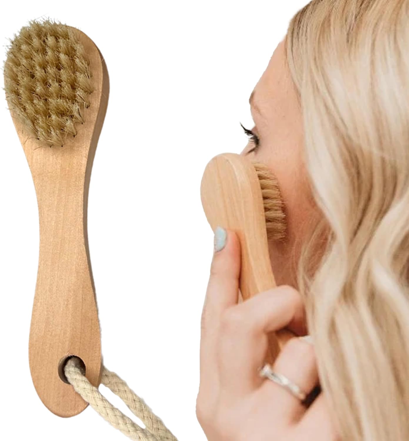 Healing Happy Dry Brush for Face – Natural Skin Care – Exfoliates, Stimulates Circulation, and Promotes Radiance – Eco-Friendly Facial Brush