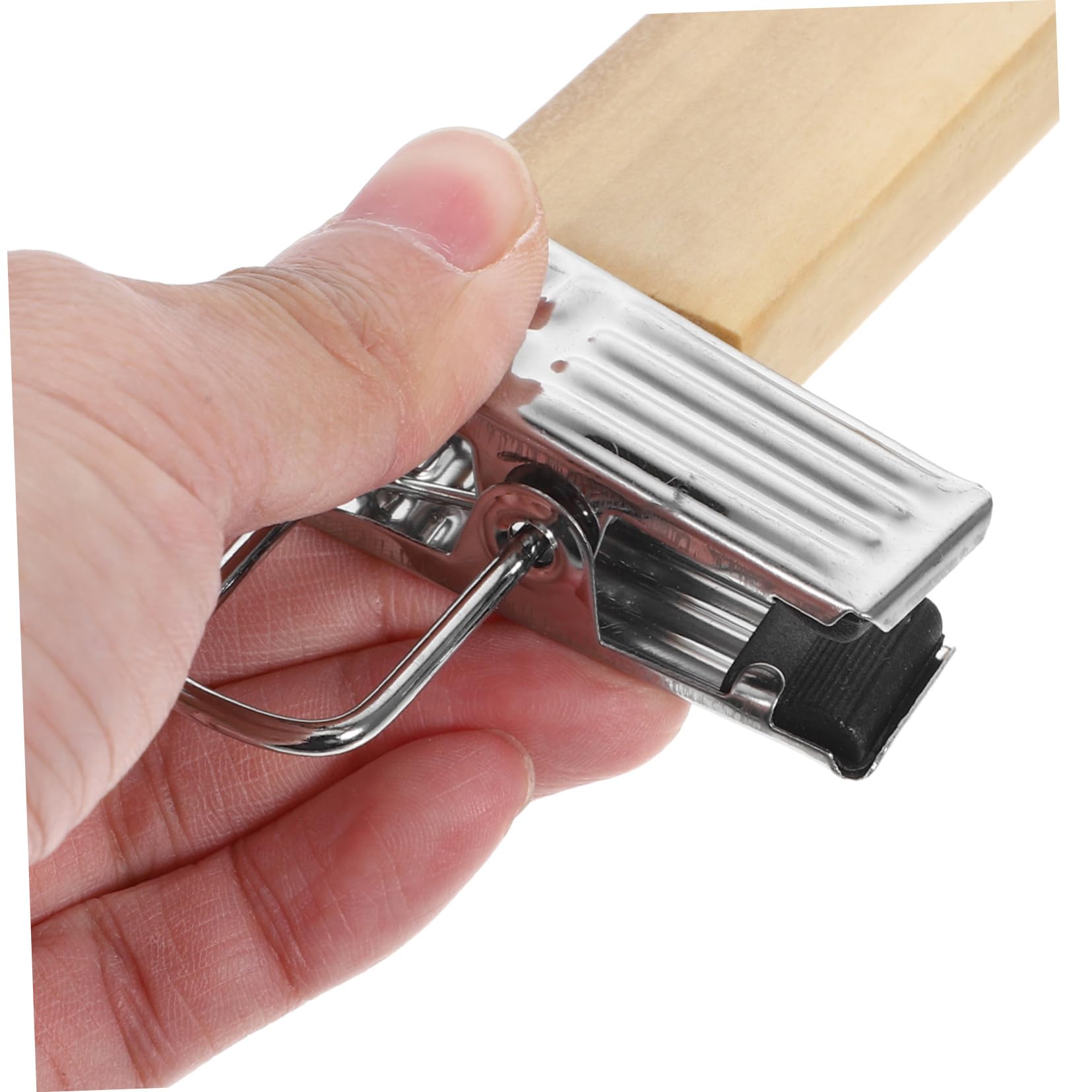 Gatuida Set da 10 Grucce in Legno con Clip in Acciaio Inossidabile per Pantaloni e Gonne, Resistenti e Versatili, per Organizzare Abiti e Leggings in Armadio