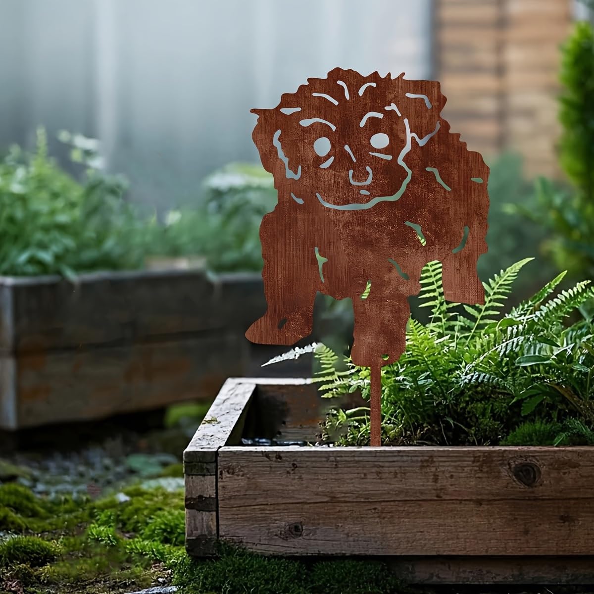 Piquet décoratif de Jardin en métal rouillé en Forme de Chien, décoration extérieure Durable avec Un Adorable Motif Animal, Piquet de 30 cm pour terrasses et patios