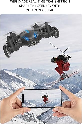 Miniatura 5 de GoolRC Mini dron para niños, dron con cámara para adultos, cuadricóptero RC 4K HD 2 en 1 con modo tierra y vuela, luces LED, vuelo automático, giros