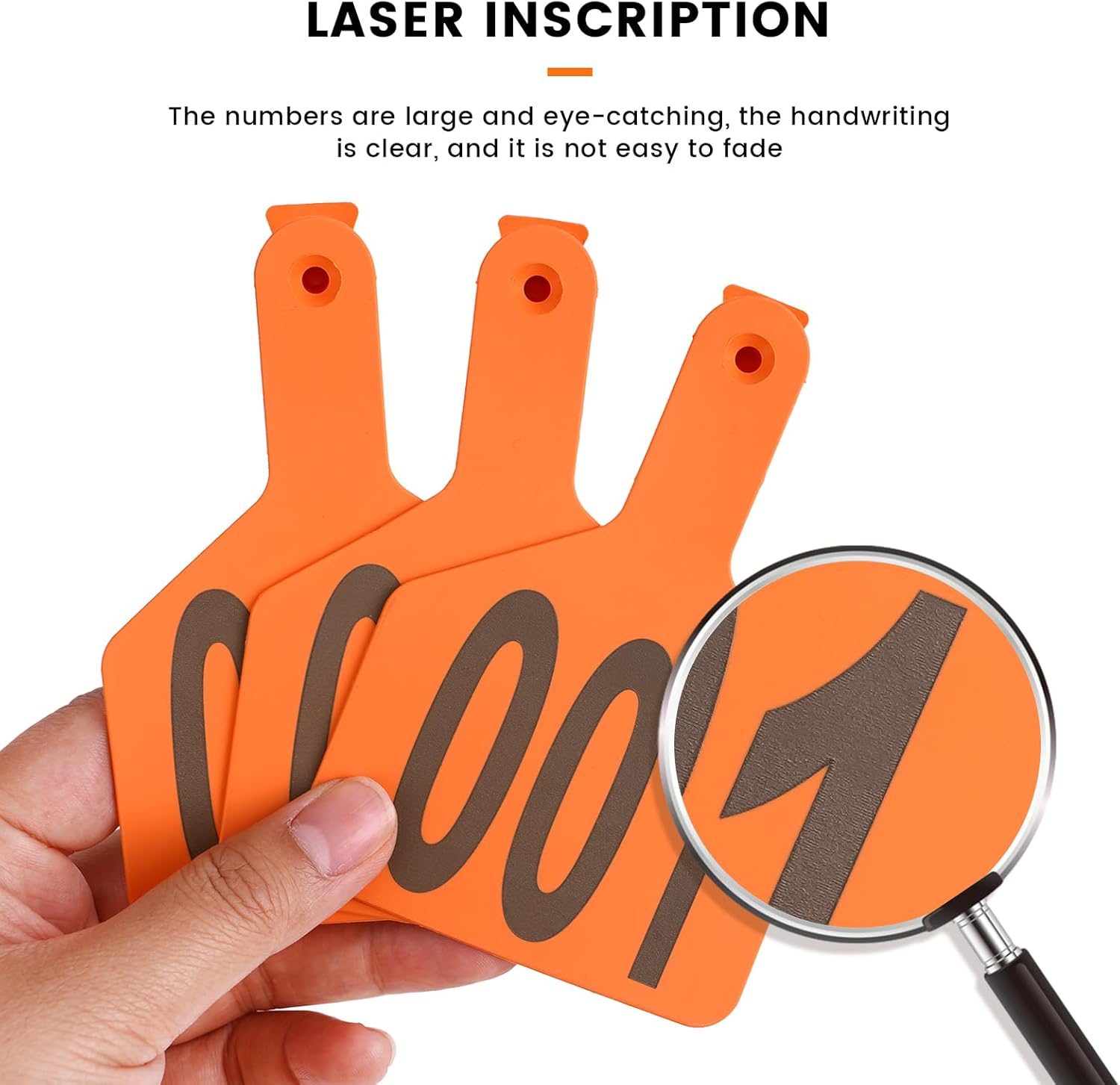 Zタグ 牛耳札 番号付き Lサイズ TPU プラスチック 家畜耳タグ 001-050 牛 ヤギ 羊 豚 子牛 犬 動物 ID 識別タ