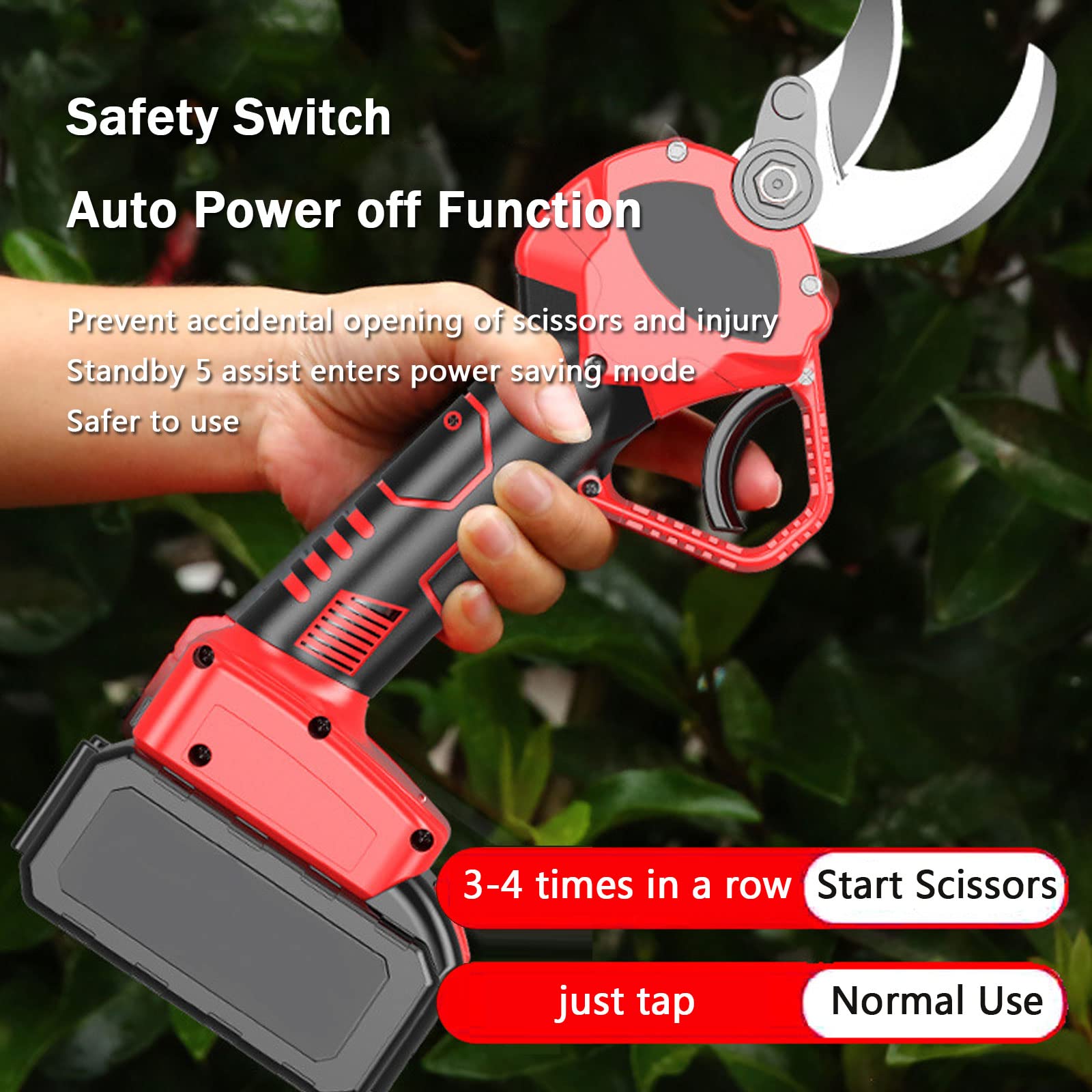 Forbici Potatura Elettriche Professionale da 20mm, Potenziatore per Rami D'albero, con 2 Batterie al Litio e 2 Lame di Ricambio, Forbici Potatura per Potatura Giardinaggio Ulivi Albero da Frutta