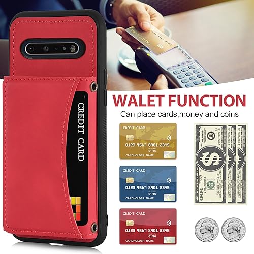 Miniatura 9 de Asuwish Funda de teléfono para LG V60 ThinQ V60ThinQ 5G G9 Thin Q Wallet Cover con protector de pantalla de vidrio templado y soporte de tarjeta de