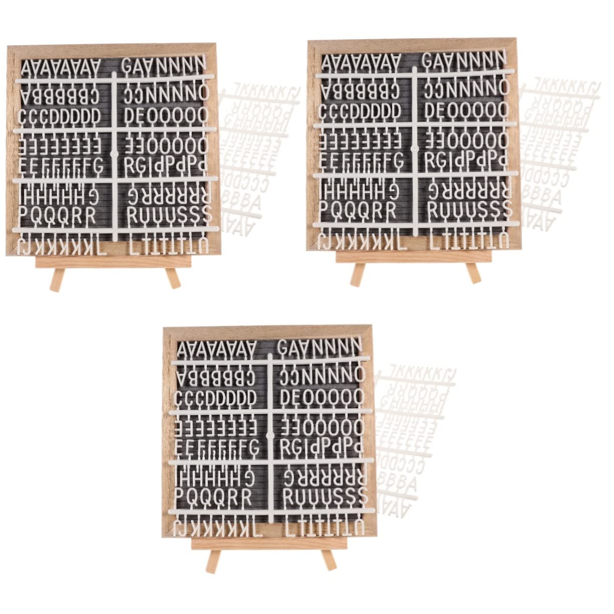 VOSAREA 3 Sets Felt Letter Board Letter Felt Board Milestones Board Felt Message Board Changeable Letter Board Wooden Letter Board Wood Frame Stand Wooden Decor Wedding Baby Wooden Frame