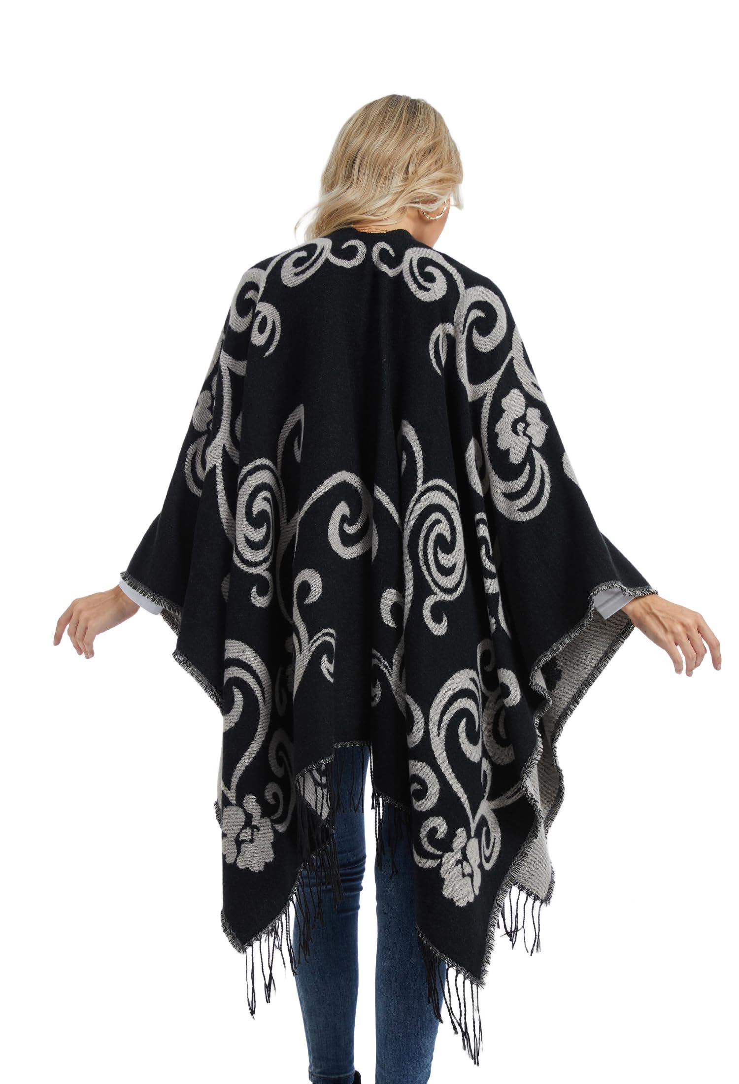Châles Femme, Poncho Cape Cardigan Ouvert Doux, Pull Écharpe Oversize pour Soirée, Mariage, Fête, Voyage