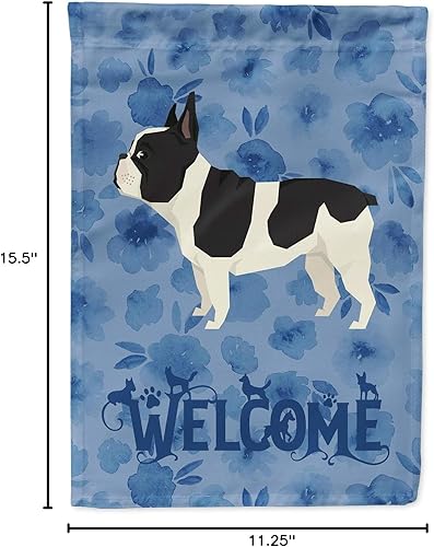 Miniatura 4 de Caroline's Treasures CK6243GF Bandera de bienvenida de bulldog francés para buzón, bandera decorativa para patio exterior, obras de arte de patio,