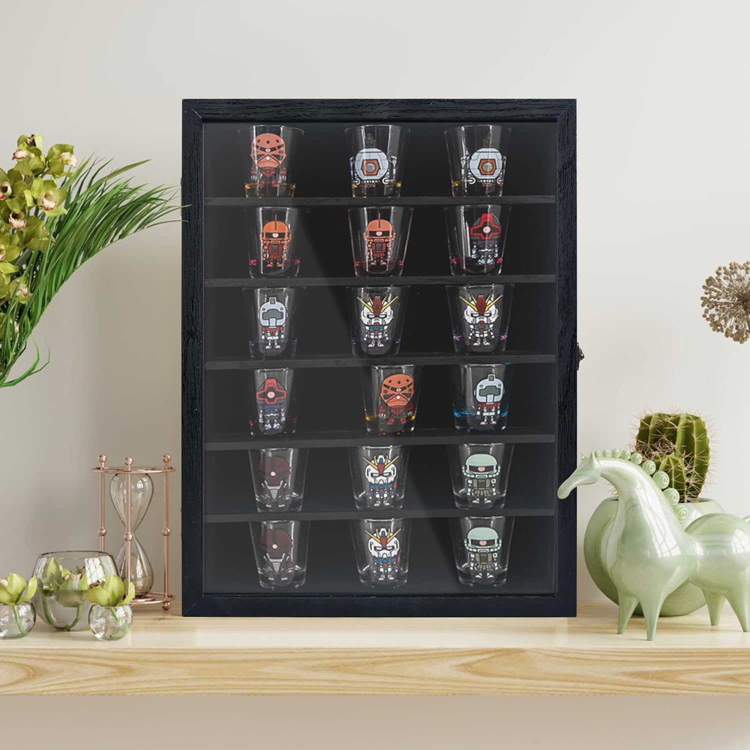 Shadow Box Frame Display Case 12x16 with Removable Shelves, Deep Memory Box Trinket Knick Knack Shelf Cabinet for Collector, Keepsake Coins Military Medals Wedding Flowers Black