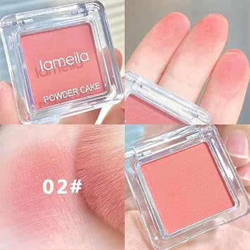 Blushers for Cheeks Make Up, 2PCS Pink Blush Palette Set, Matte Powder Blush Natural Peach Highly Pigmented Long-Lasting Brighten Blendable Blusher Palette for Women