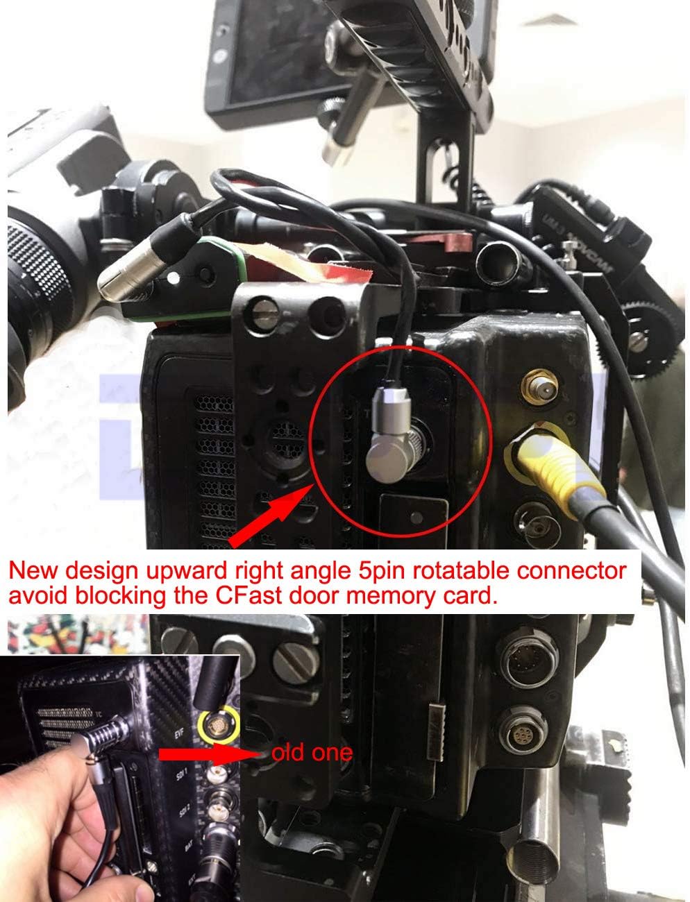 DRRI 3.5mm TRS to Rotatable 5pin Tentacle Sync Time Code Cable for Tentacle to ARRI Alexa/Sound Devices 702T / 744T / 788T / 664/633 644